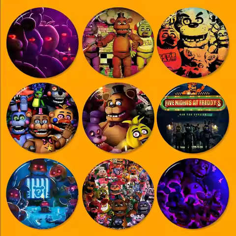 Fnaf Five-nights-At-Freddys Photo Brooches Creative Round Badge Gifts Pins 32/44/58mm