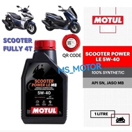 MOTUL SCOOTER 4T FULLY SYNTHETIC 5W40 SKUTER POWER LE MB ENGINE OIL MINYAK ENJIN