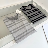 XPWU Brune * BC Old Money Style Yarn-dyed Jacquard Embroidery Logo Contrast Color Stripes Men Casual