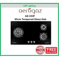 Aerogaz 90cm Tempered Glass 3 Burner Gas Cooker Hob Gas Stove AZ-333F