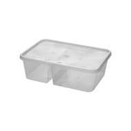 50PCS FR750-2C 2COMPARTMENT PP CONTAINER (750ML)/BEKAS MAKANAN