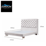 AMOUR Queen/ King Size Victorian Upholstered Velvet Bed Frame - 1802