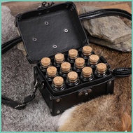 Potion Box With Bottles Vintage Costume Prop PU Leather Alchemy Box With 12 Potion Bottles for Women