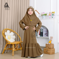 Mecca Abaya Gamis Anak Set Jilbab bahan Rajut Knit Premium / Gamis Muslim Anak Perempuan Usia 3-12 T