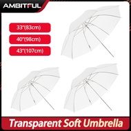 AMBITFUL 33/40/43 inchs 83/ 98/107cm Translucent Umbrella Soft umbrella for photography Aluminium Al