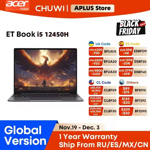 Acer Gadget e10 ETBook Gaming Laptop Intel Laptop Core i5-12450H 16GB RAM 512GB SSD Computer 14" 2K 