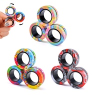 9Pcs Magnetic Rings Fidget Toy Set, ADHD Anxiety Magnetic Fidget Toys Adults Fidget Spinner Rings fo