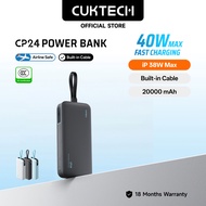 【3C  Certification】CUKTECH 20000mAh 40W Fast Charging Built-in Cable Powerbank iP 38W Max Xiaomi 33W
