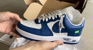 Louis Vuitton x Nike Air Force 1 US8.5 White Blue Sneakers Trainers LV Virgil Monogram