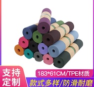 2.18huangguangyi11 Cushion thickened 30mm double yoga mat TPE fitness mat yoga mat widened 130cm dan