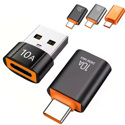 10A USB to Type C OTG Adapter Type C to USB Converter USB 3.0 Adapter 240W For Laptop Xiaomi MacBook