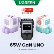 UGREEN UNO RobotGaN 65W GaN USB C USB A Charger Mini Robot Nexode 3 Ports Fast Charger for iPhone 15