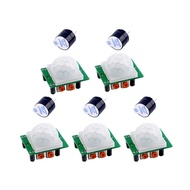 5PCS HC-SR501 PIR Infrared IR Sensor Body Motion Module DC 4.5-20V + 5PCS 5V Electromagnetic Active 