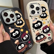 Cute Scarf Coal Ball Phone Case Compatible for IPhone 7 8 Plus 11 13 12 14 15 Pro Max XR X XS Max SE 2020 Large Hole Frame Silicone Soft Case Full Package