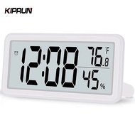 KIPRUN Digital Alarm Clock, Desk Clock, Battery Operated LCD Electronic Clock, Temperature Humidity 