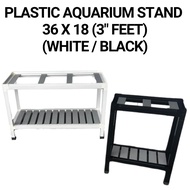 PLASTIC AQUARIUM STAND - 36 X 18 (Suitable for 3 Feet Aquarium) (White / Black) - Fish Tank Aquarium