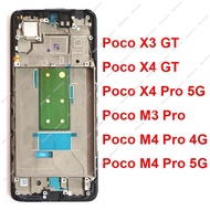 LCD Front Frame Housing For Xiaomi Pocophone POCO X4 M3 M4 Pro X3 X4 GT 5G Front Bezel Plate Replacement