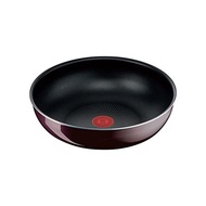 Stir-frying pot with Tefal handle 28cm Imperial Chinese pan Gas fire correspondence Injinio Neo Vintage Bordeaux Intense Wok Non-stick L43919