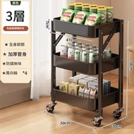可折疊收納推車置物架 零食置物架 廚房置物架 衛浴移動置物架 落地手推車置物架