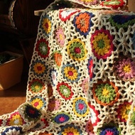 鉤花田園鄉村餐桌布檯布茶幾桌布茶幾布 圓芯毯