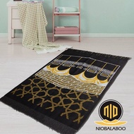 Most Comfortable SOFT - Turkish Prayer Rug Kiswah Motif Size 70 cm x 110 cm Thick Smooth Prayer Equi