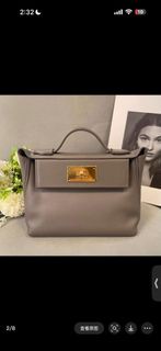 Hermes 愛馬仕 2424mini 錫器灰金扣 Z刻