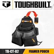 TOUGHBUILT TB-CT-02 Framer Pouch Dual-pocket Multifunctional Tool Belt Pouch + Hanging Hammer for Ca