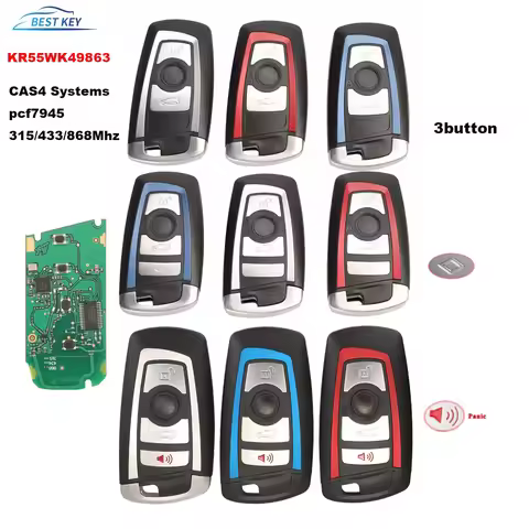 BEST KEY CAS4 868/315/433mhz Car Remote Smart Key For BMW 1 3 5 7 Series CAS4 System Auto Vehichle A