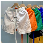 Men Cotton Linen Elastic Three-point Shorts Quarter Beach Pants Trendy Student Solid Color Loose Low