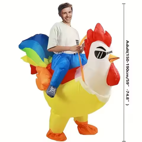 Inflatable Chicken Costume, Rainbow Chicken Inflatable Costume Blow up Costumes