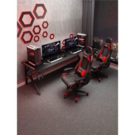 ﹍✌☑Double couple gaming table and chair set combination home super large desktop computer table carbon fiber technology