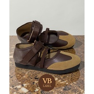 VENY BROSE- CHLOE BROWN suede leather casual shoes korean style anti-slip flat shoes.
