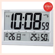 Seiko Clock SQ433S is a Seiko clock that can be used as both a wall clock and a desktop clock, featuring a digital calendar with radio wave synchronization, display of the Japanese traditional calendar "Rokuyo," temperature, and humidity in a large metall