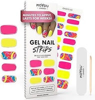 MOYOU LONDON Semi Cured Gel Nail Strips, 20 Pc. Gel Wraps for Nails, Get 1 Free UV Lamp When You Get