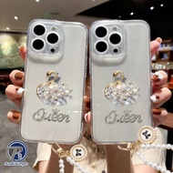 GC135 Silicone Clear Case Diamond Swan Queen Bracelet Phone Strap Softcase/ Casing hp For Samsung A7