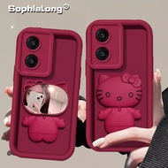 Soft Hello Kitty Mirror Stand Phone Casing OPPO A18 A38 A58 A78 4G A58X A98 A1 5G A1X A2X A17 A17K