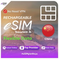 TravelWifi - China eSIM Flexible Data | China Travel eSIM Card | eSIM China | eSIM by TravelWifi