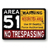 HELLOYOUNG Vintage Area 51 Metal Sign Retro Aluminum Decor For Man Cave Garage Bar Pub Wall Art 12x1