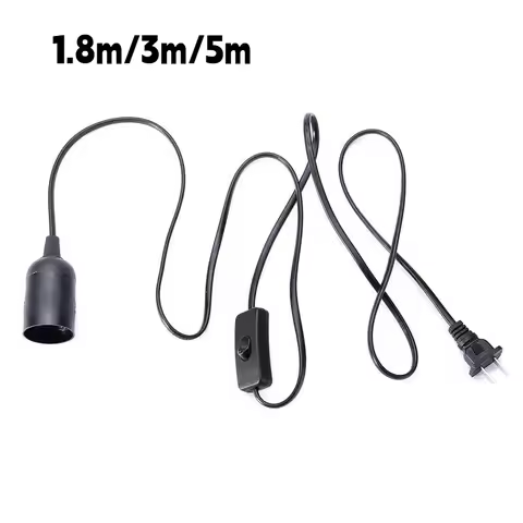EU Plug1.8m 3m 5m Power Cord Cables E27 Lamp Base Holder With Switch Wire For Crawling pet Brooder H