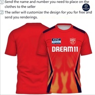 Dream11 Ipl Jersey Uniform Kings Red COLOR CRICKET TSHIRT