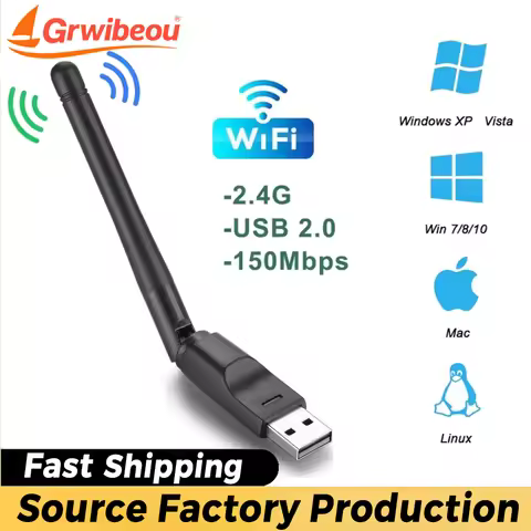 Mini USB Wifi Adapter MT7601 802.1b/g/n Antenna 150Mbps Wireless Receiver Dongle Network Card Laptop