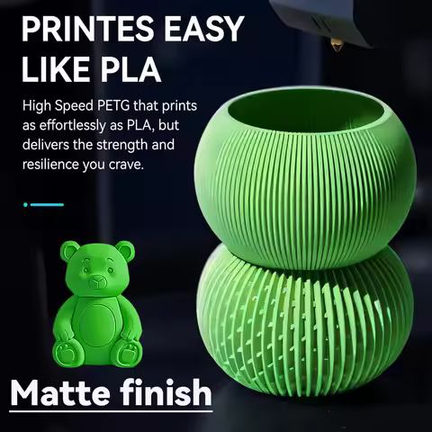JAYO HS Matte PETG/HS Matte PLA 3D Filament 1.75mm 30mm/s - 600mm/s Print Range High Flow Speedy PET