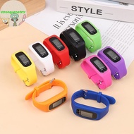 Strongaroetrtr LED Pedometer Bracelet Step Counter Watch 12/24H Time Display Step Counter Watch Sili