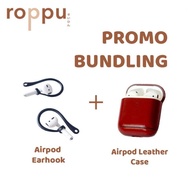 Popular] ROPPU Bundling Airpod Earhooks &amp; Airpod Leather Case