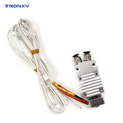 TRONXY 2 in 1 Out Dual Color Hotend Extruder Kit with Heater Wire Thermistor 0.4mm Brass Nozzle 24V 