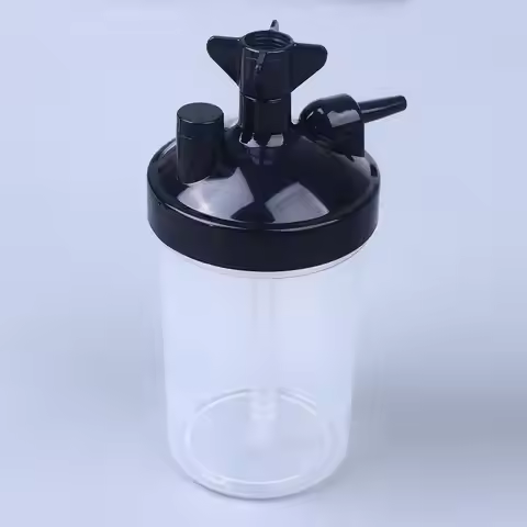 **1PC Oxygen Concentrator Humidifier Bubbler Bottle Humidity For Oxygen Concentrator With Tubing Con