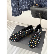 ALAIA Autumn Winter New Style Ladies Retro Rhinestone Flat Casual Shoes