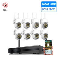 TSEYE Paket CCTV WiFi NVR Kit 8CH 8MP NVR PTZ Kamera CCTV Two Way Audio Wireless IP Camera