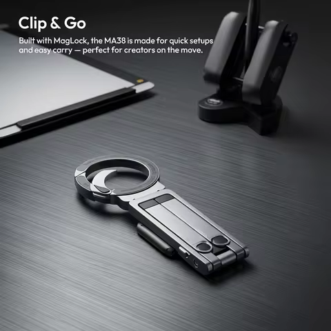 Ulanzi MA38 MagLock Phone Stand Magnetic Phone Stand for iPhone 16 15 14 13 with Hidden Hook for Slo