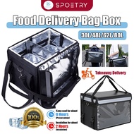 30L/48L/62L/80L Food Delivery Bag Box Thermal Bag for Waterproof Storage Pouch Rider Heat Insulation